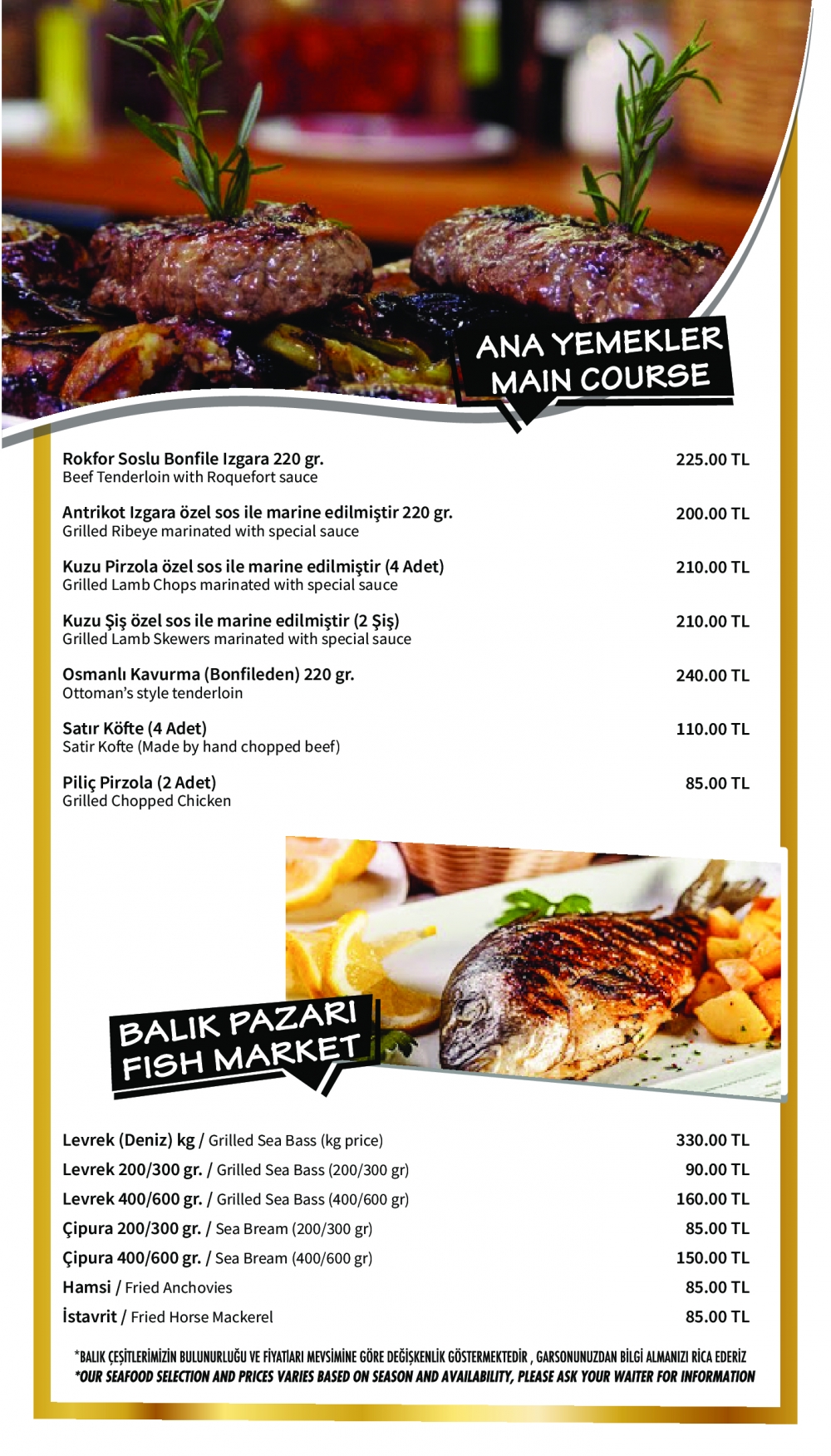 Ana Yemekler ve Balıklar